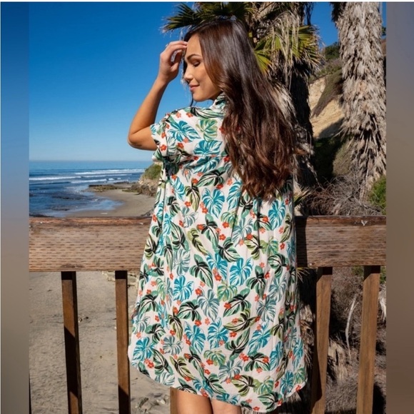 Lost + Wander seaside escape tropical cover up midi dress - Picture 2 of 9